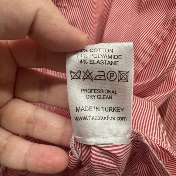 RIKA Studios by Ulrika Lundgren Levi Shirt Red White Stripe Western Size S - XL - Picture 10 of 10